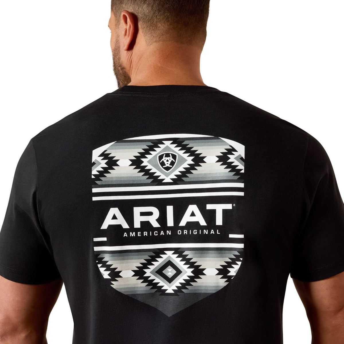 Ariat Mens Shirts Ariat Tee Mens Canyon Aztec Shield