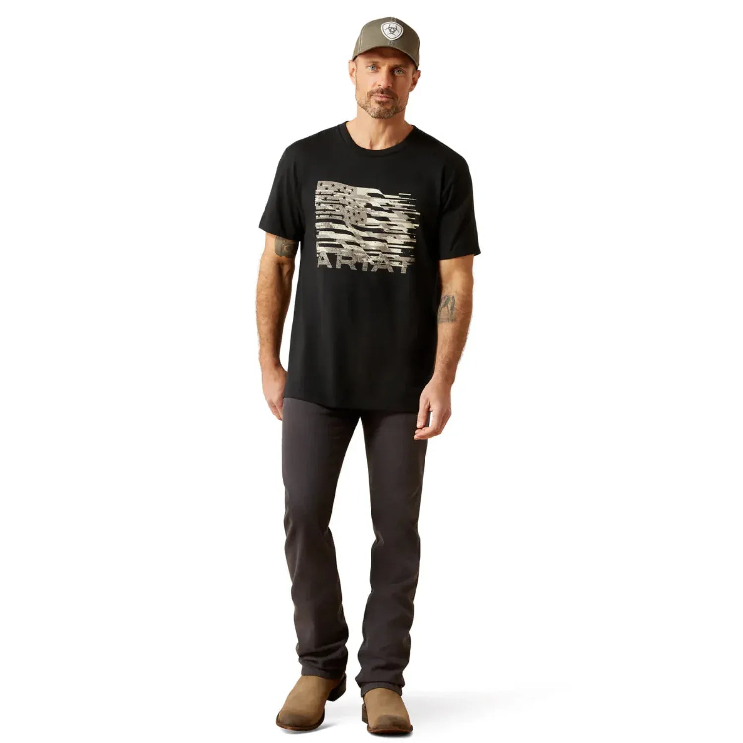 Ariat Mens Shirts Ariat Tee Mens Freedom Flag