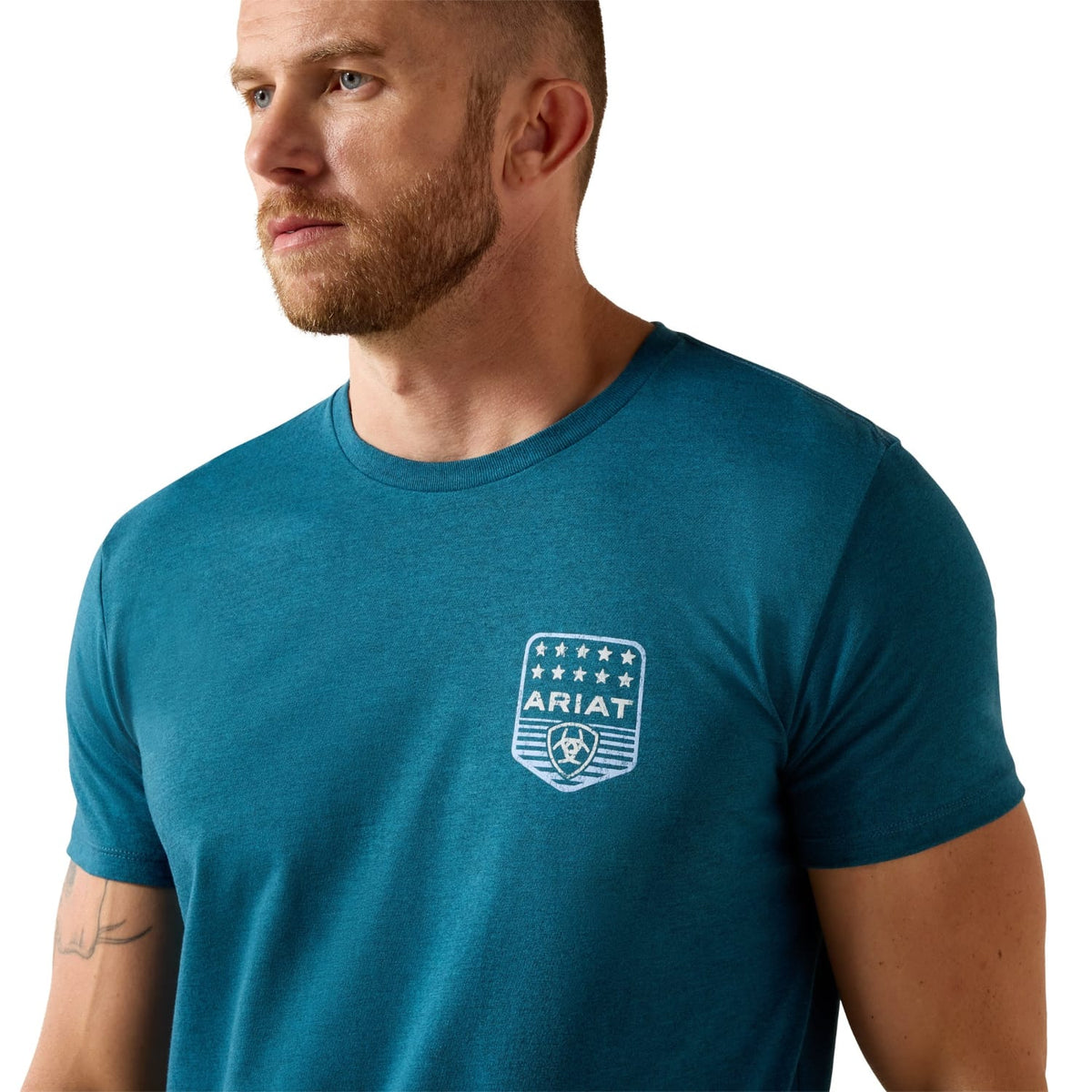 Ariat Mens Shirts Ariat Tee Mens Stripe Patriotic Badge