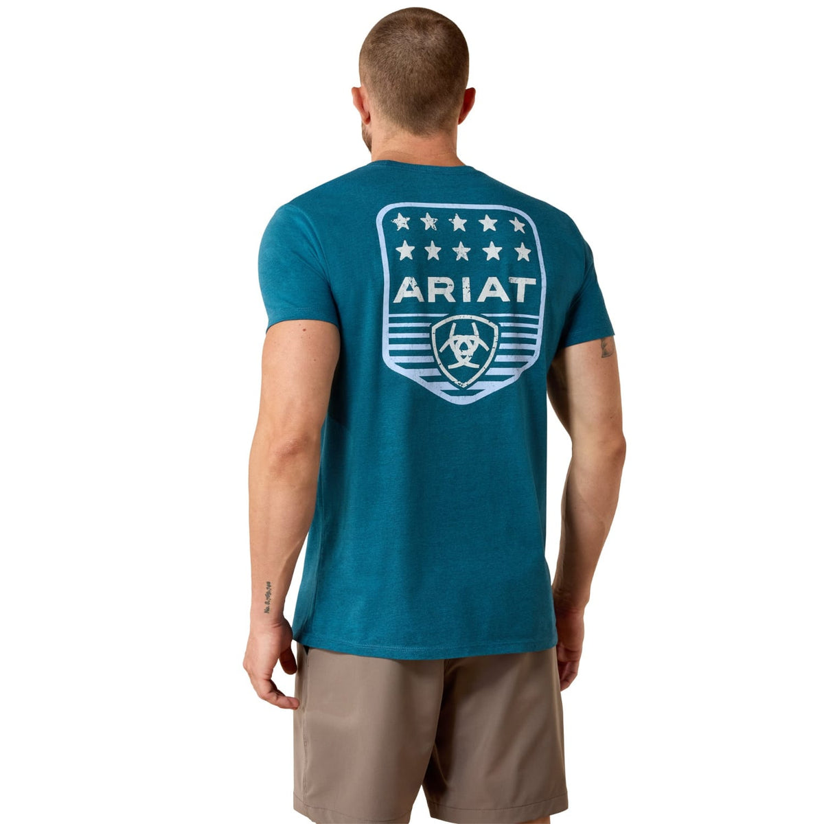 Ariat Mens Shirts Ariat Tee Mens Stripe Patriotic Badge