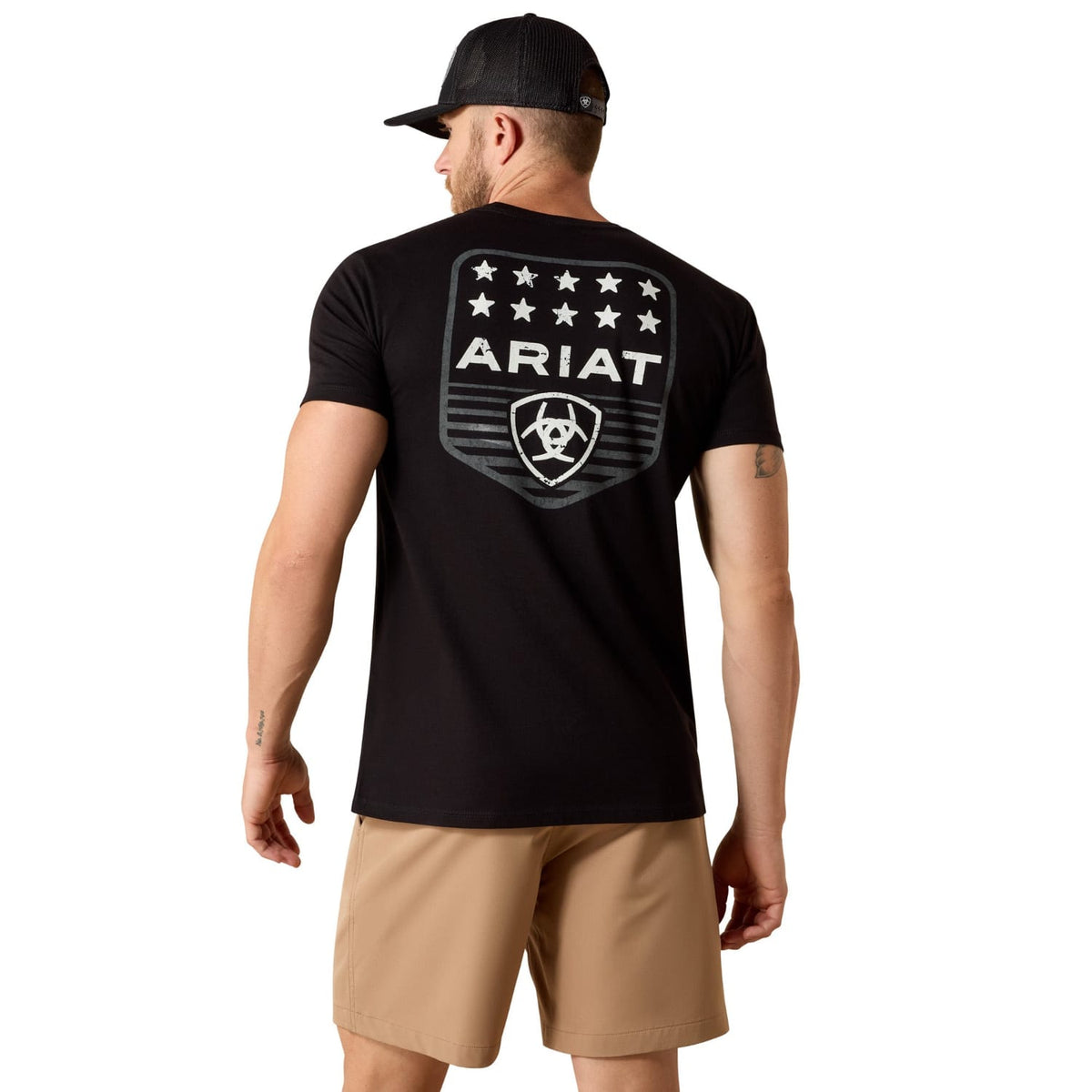 Ariat Mens Shirts Ariat Tee Mens Stripe Patriotic Badge