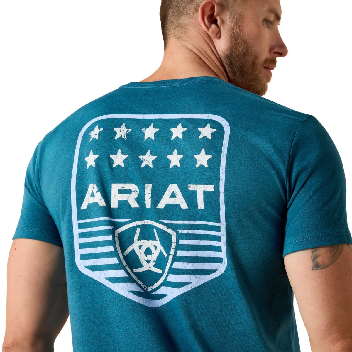 Ariat Mens Shirts Ariat Tee Mens Stripe Patriotic Badge