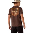 Ariat Mens Shirts Ariat Tee Mens Stripe Patriotic Badge