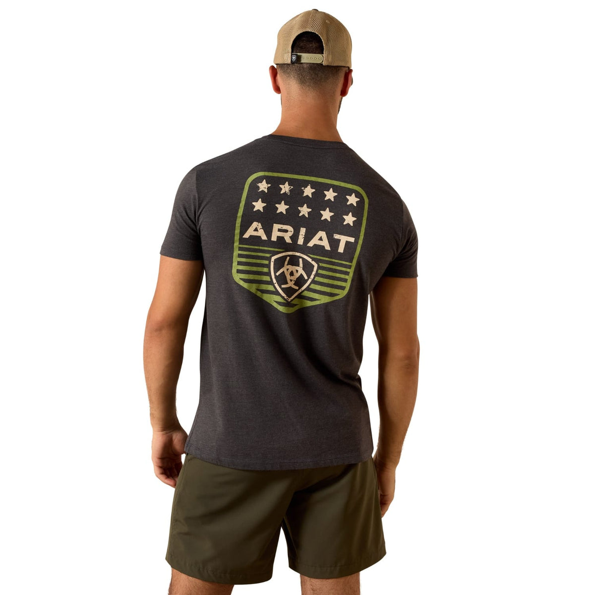 Ariat Mens Shirts Ariat Tee Mens Stripe Patriotic Badge