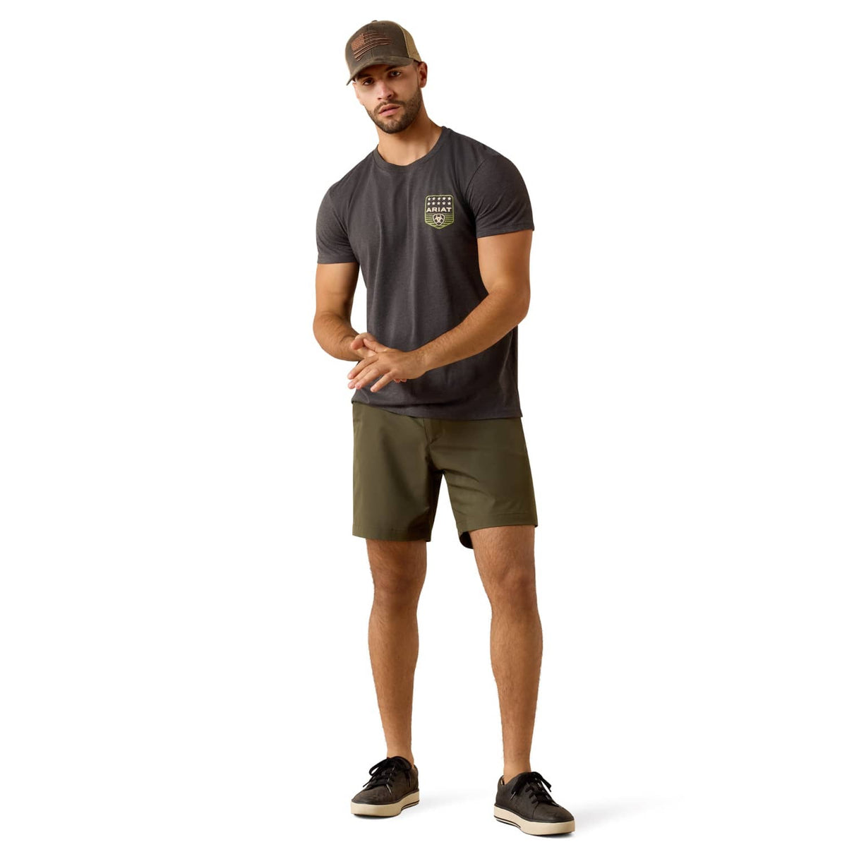 Ariat Mens Shirts Ariat Tee Mens Stripe Patriotic Badge