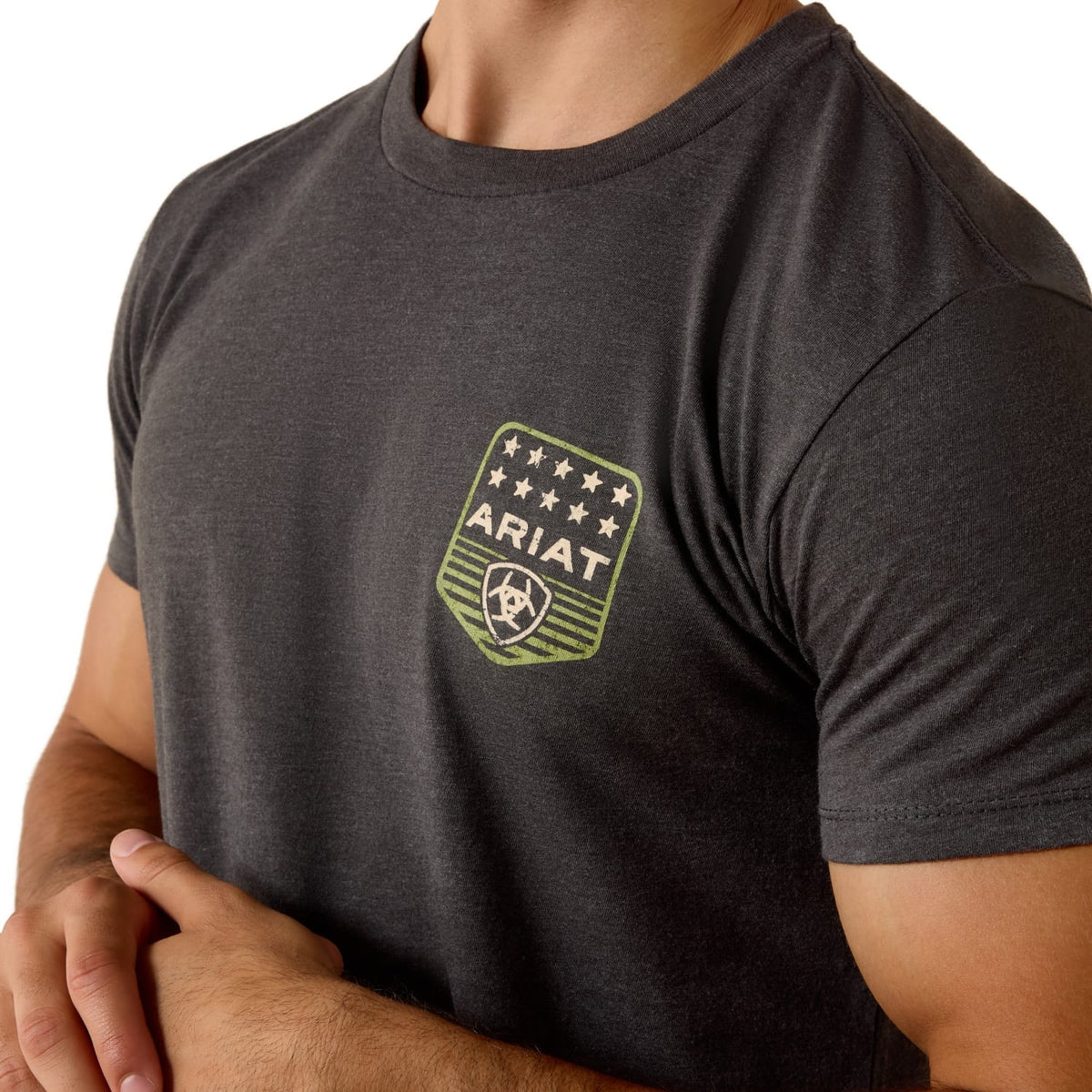 Ariat Mens Shirts Ariat Tee Mens Stripe Patriotic Badge