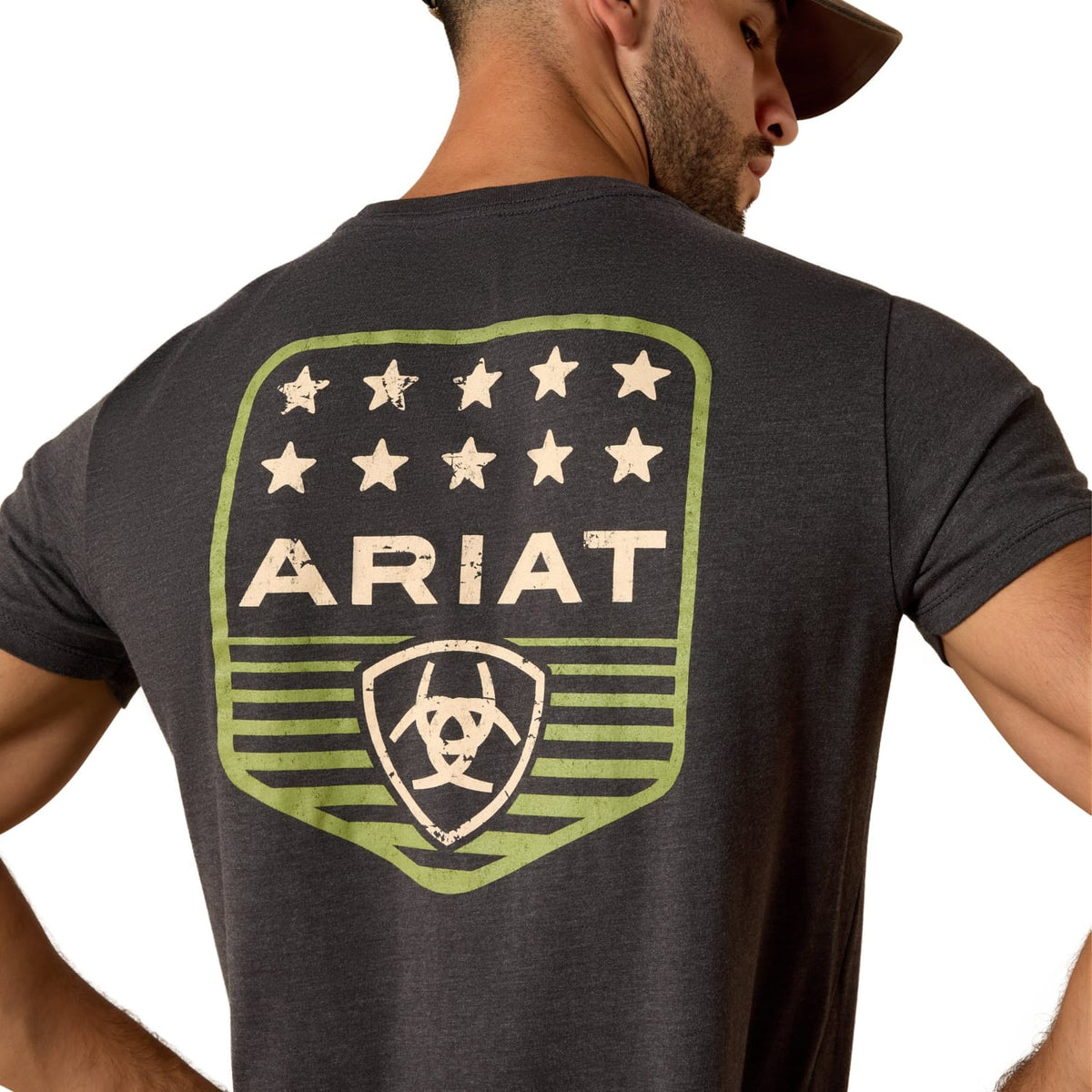 Ariat Mens Shirts Ariat Tee Mens Stripe Patriotic Badge