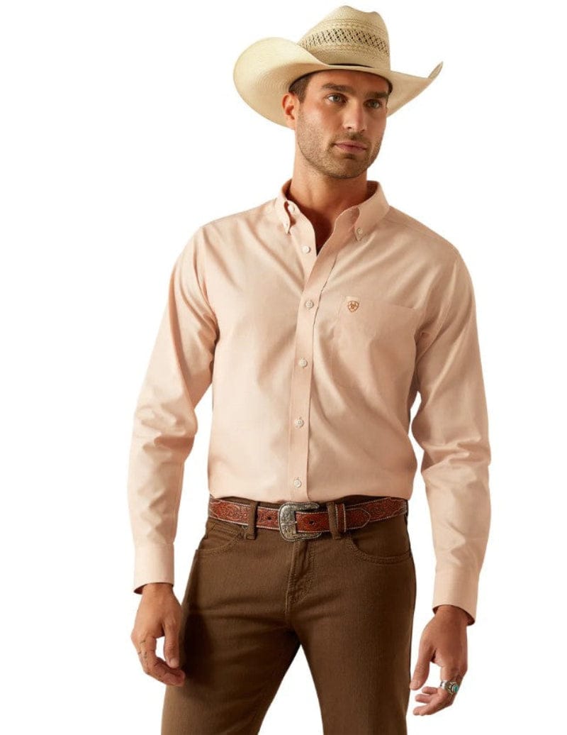 Ariat Mens Shirts L / Light Brown Ariat Shirt Mens Wrinkle Free Fitted