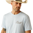 Ariat Mens Shirts M / Sky Blue Ariat Tee Mens Cactus Roper