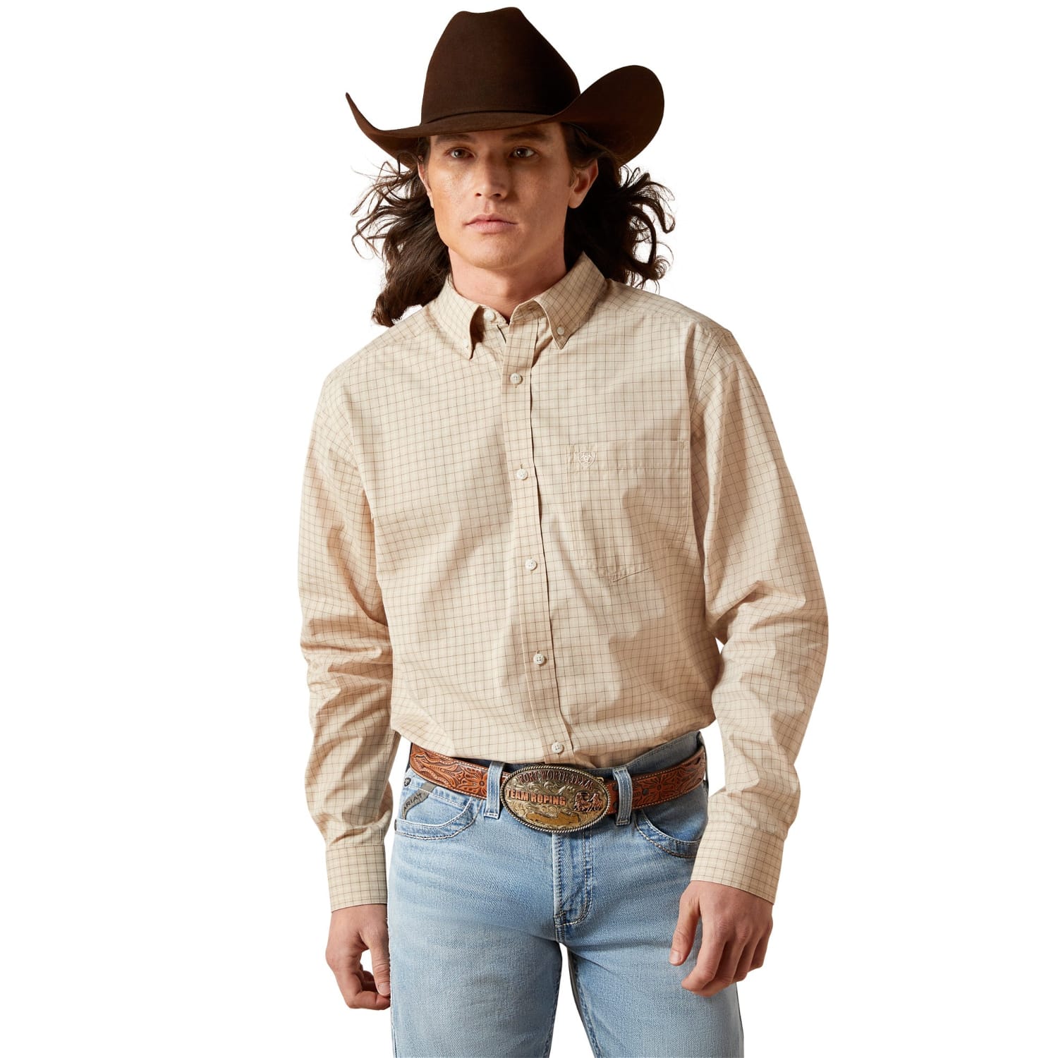 Ariat Mens Shirts S / Beige Ariat Shirt Mens Pro Series Walt Fitted