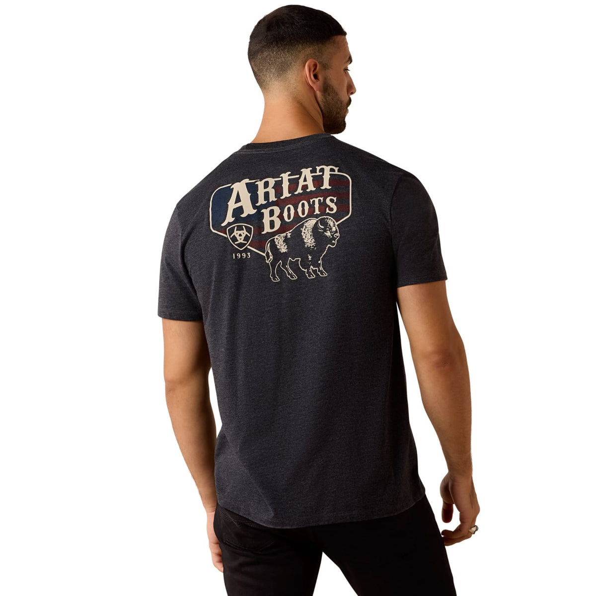 Ariat Mens Shirts S / Charcoal Heather Ariat Tee Mens American Bison