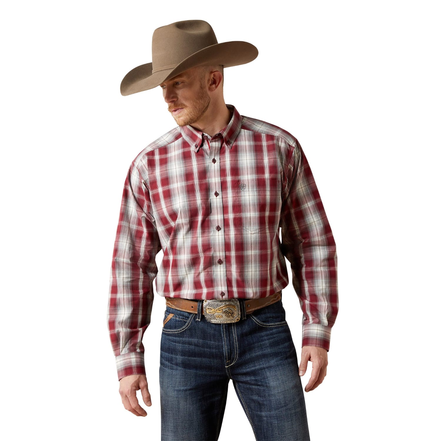 Ariat Mens Shirts S / Dark Red Ariat Shirt Mens Pro Series Tillman