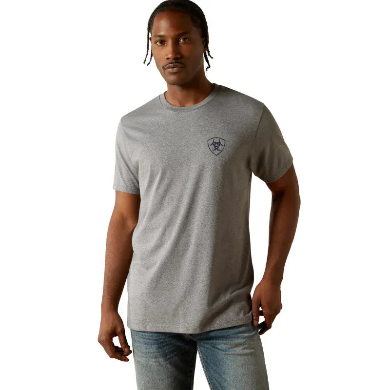 Ariat Mens Shirts S / Graphite Heather Ariat Tee Mens Iron Ranch Arch