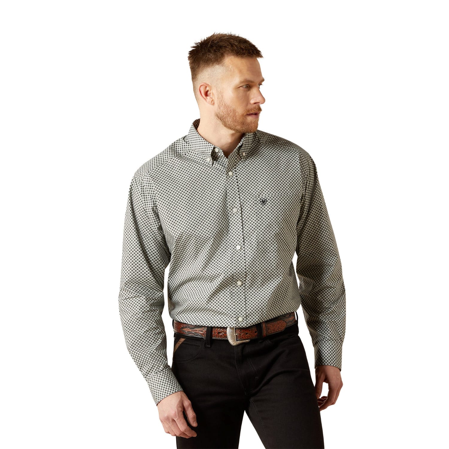 Ariat Mens Shirts S / Grey Ariat Shirt Mens Tristan Classic Fit