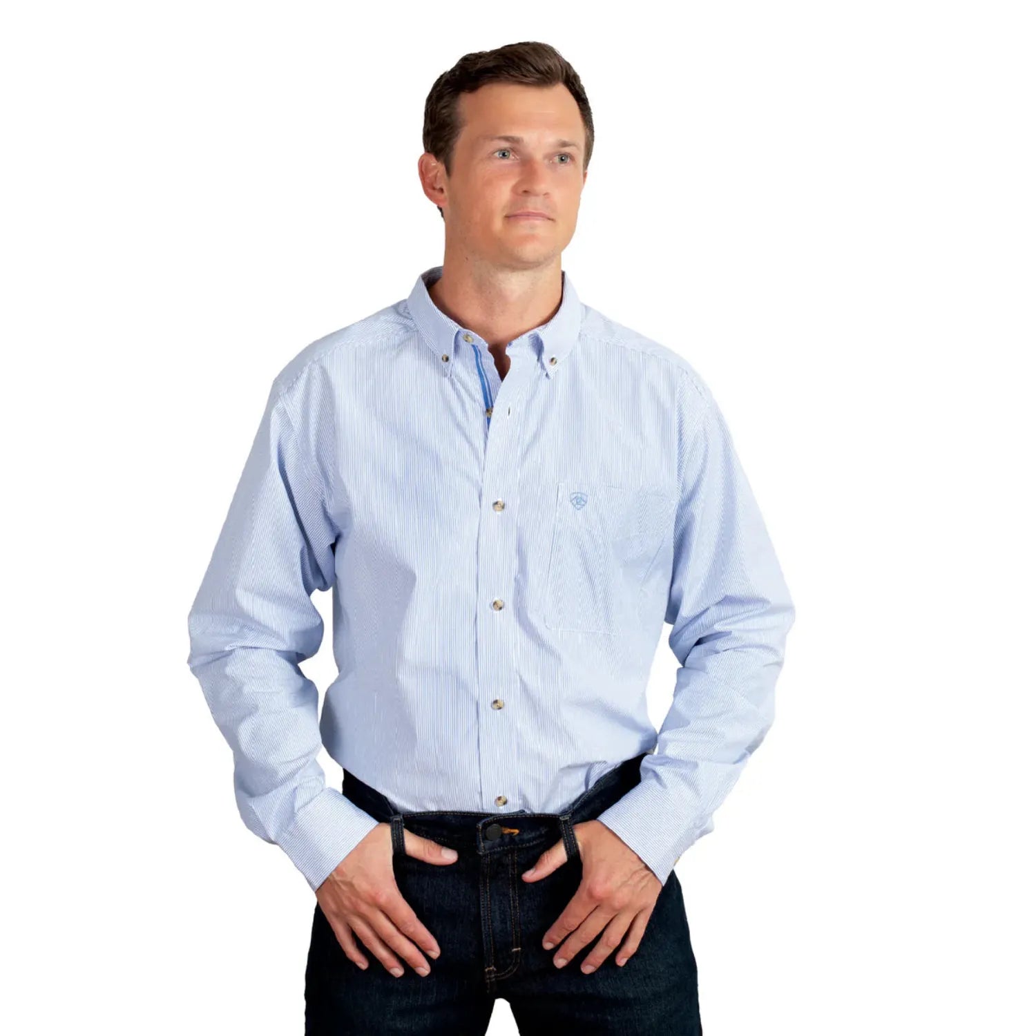 Ariat Mens Shirts S / Light Blue Ariat Shirt Mens Cliff Pro Series Stripe
