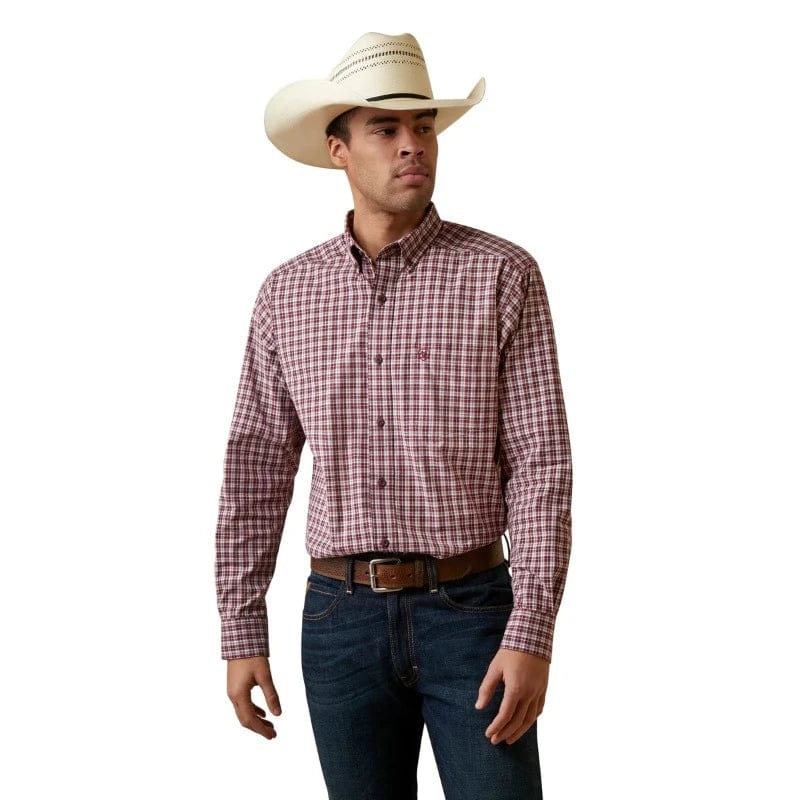 Ariat Mens Shirts S / Maroon Ariat Mens Pro Series Archie Classic Long Sleeve Shirt