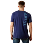 Ariat Mens Shirts S / Medieval Blue Ariat Tee Mens New Vertical Logo