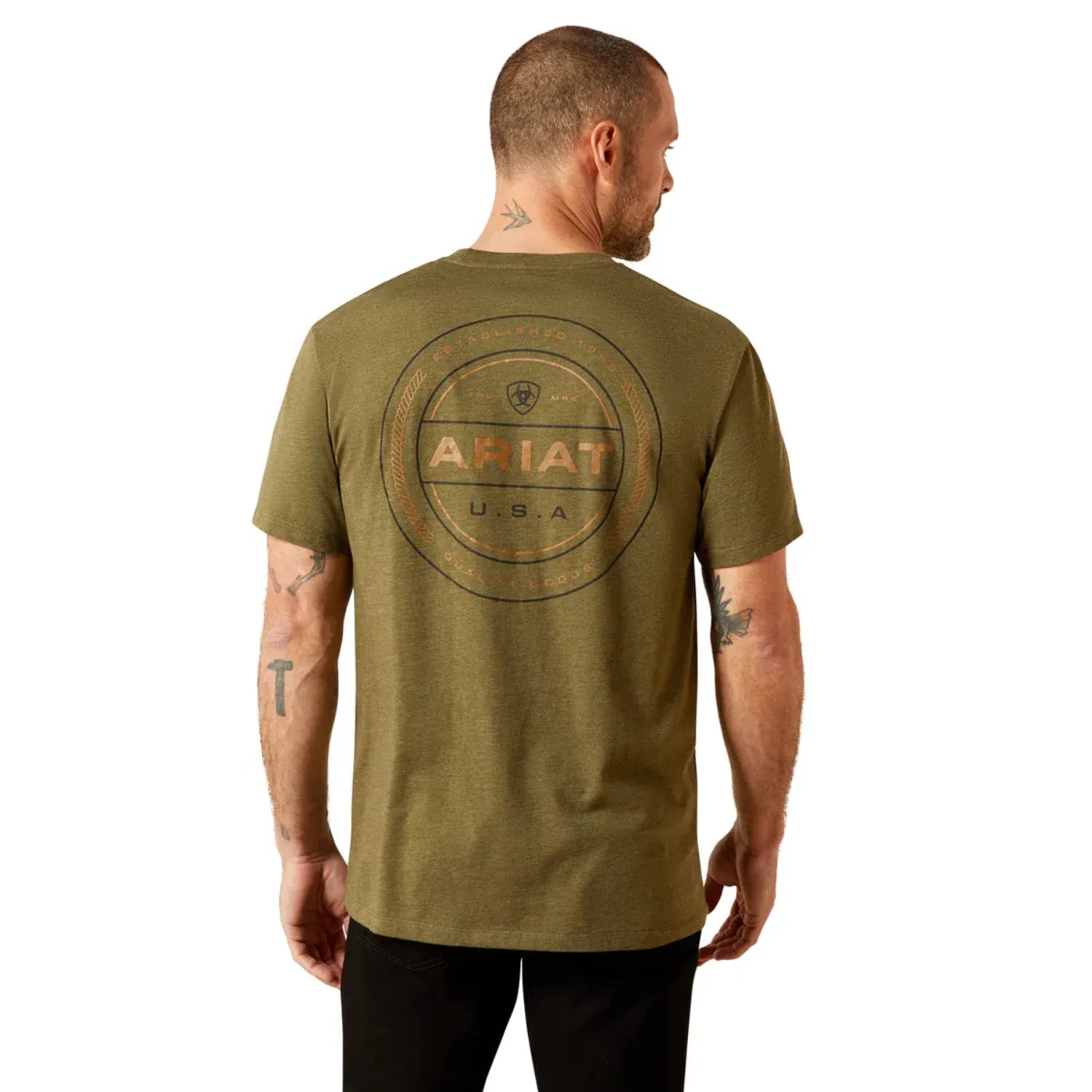 Ariat Mens Shirts S / Military Heather Ariat Tee Mens Ropers Seal
