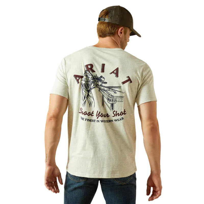 Ariat Mens Shirts S / Oatmeal Heather Ariat Tee Mens Straight Shooter