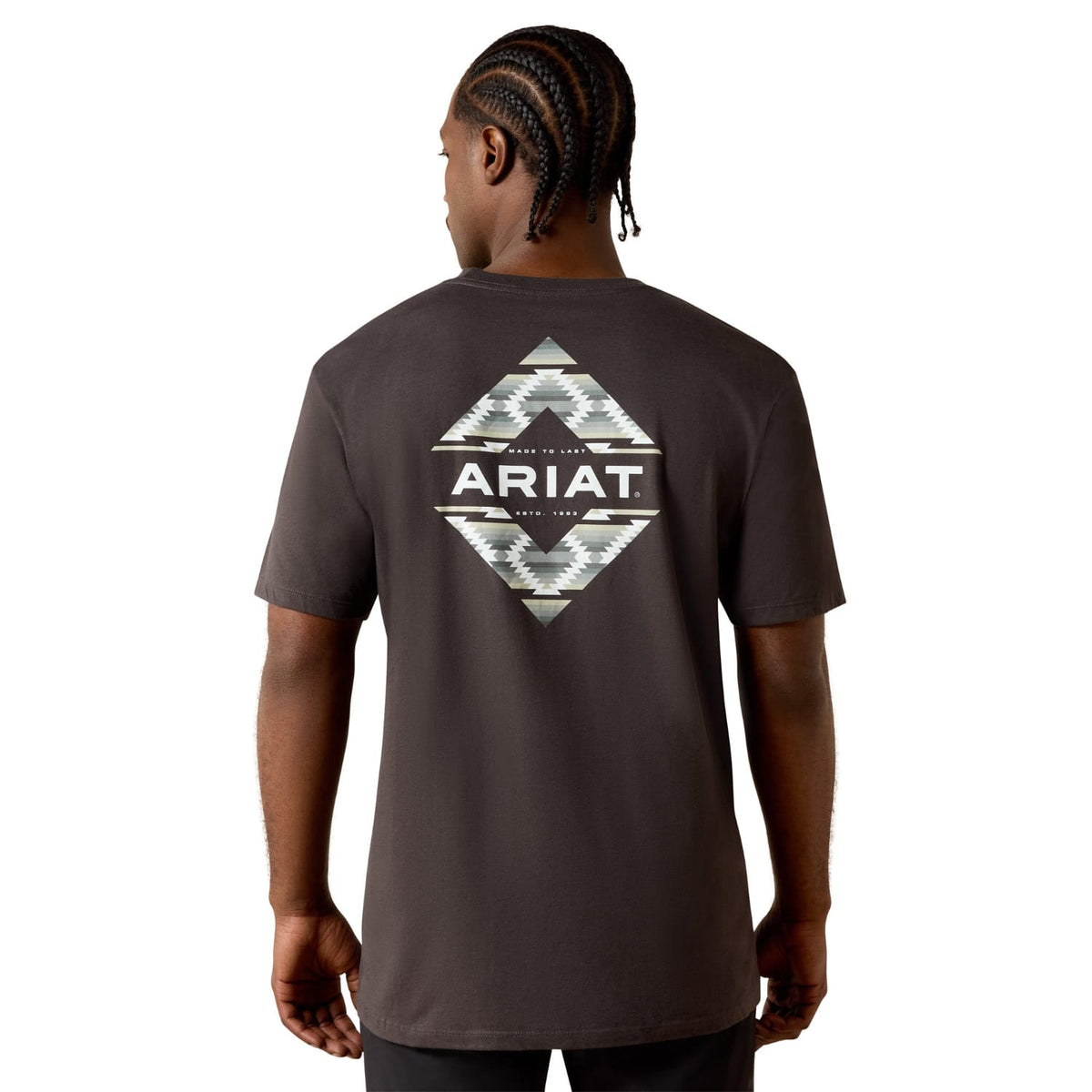 Ariat Mens Shirts S / Vintage Black Ariat Tee Mens Diamond Canyon