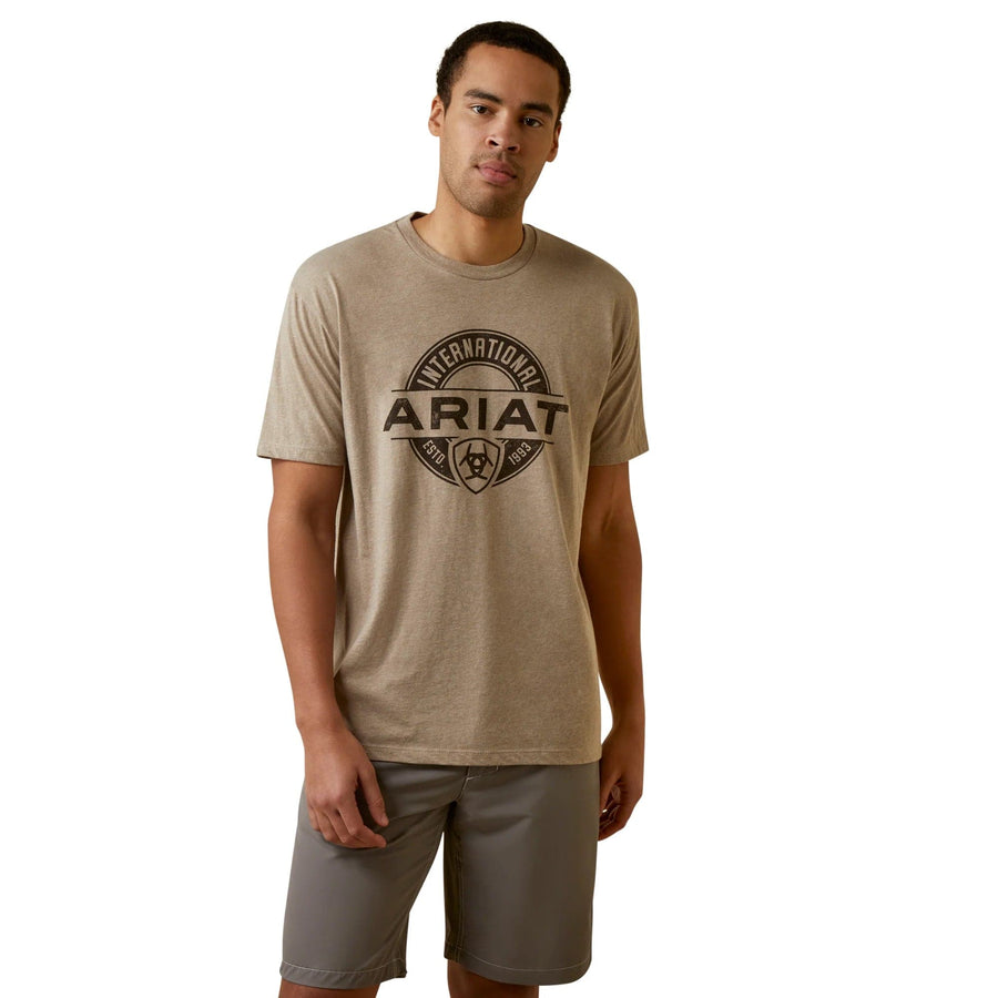 Ariat Mens Tops S / Oatmeal Heather Ariat Mens Center Fire T-Shirt (10045285)