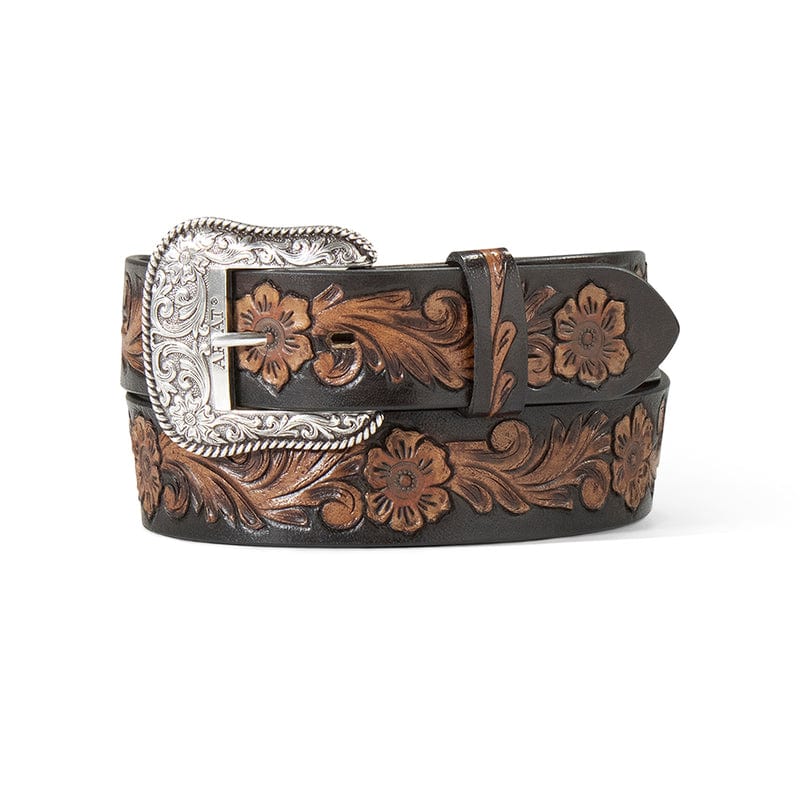 Ariat Womens Belts S / Black/Brown Ariat Belt Womens Hand Tooled Floral