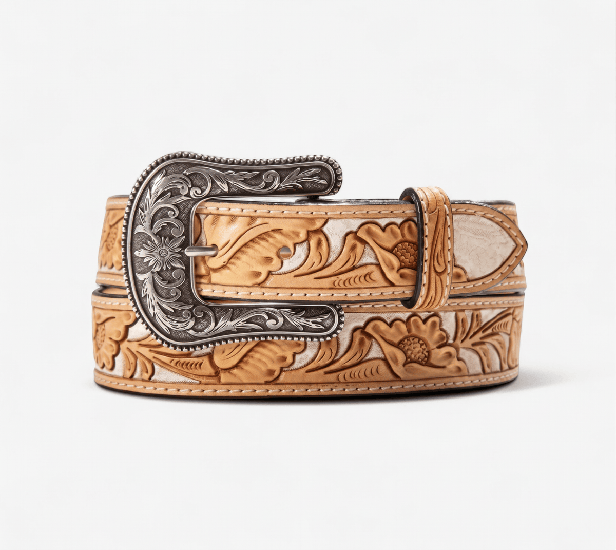 Ariat Womens Belts S / Natural Ariat Belt Womens Metallic Flowers