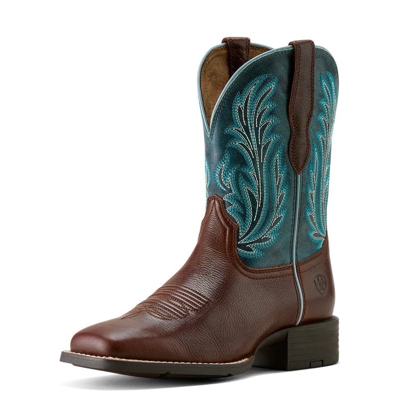Ariat Womens Boots - Shoes WMN 7 / Oiled Teak/Loyal Blue Ariat Boots Womens Round Up Filly