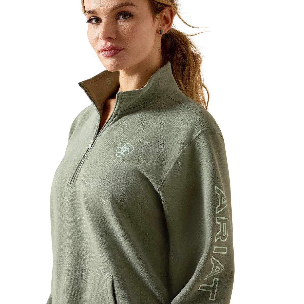 Ariat Womens Jumpers- Jackets - Vests Ariat Jumper Womens Foundation Logo 1/2 Zip