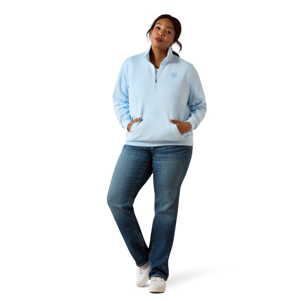 Ariat Womens Jumpers- Jackets - Vests Ariat Jumper Womens Foundation Logo 1/2 Zip