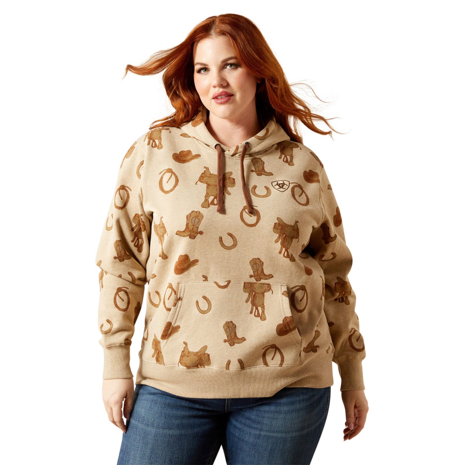 Ariat Womens Jumpers- Jackets - Vests Ariat Jumper Womens Logo 2.0 Savannah Print