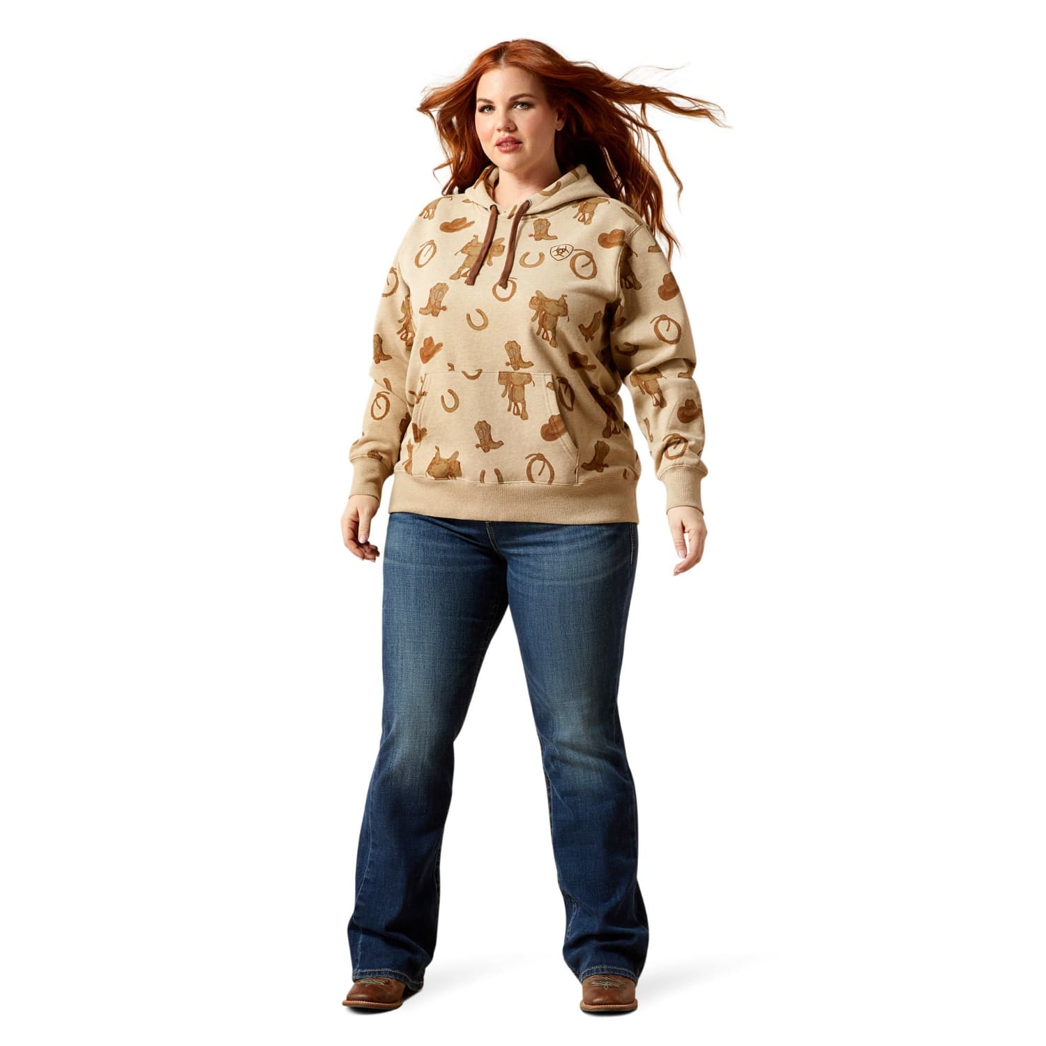 Ariat Womens Jumpers- Jackets - Vests Ariat Jumper Womens Logo 2.0 Savannah Print