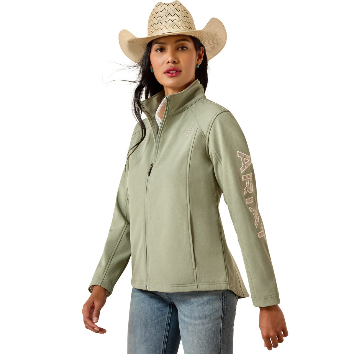 Ariat Womens Jumpers- Jackets - Vests S / Sea Spray Ariat Jacket Womens Logo Softshell
