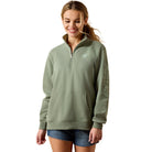 Ariat Womens Jumpers- Jackets - Vests XS / Sea Spray Ariat Jumper Womens Foundation Logo 1/2 Zip
