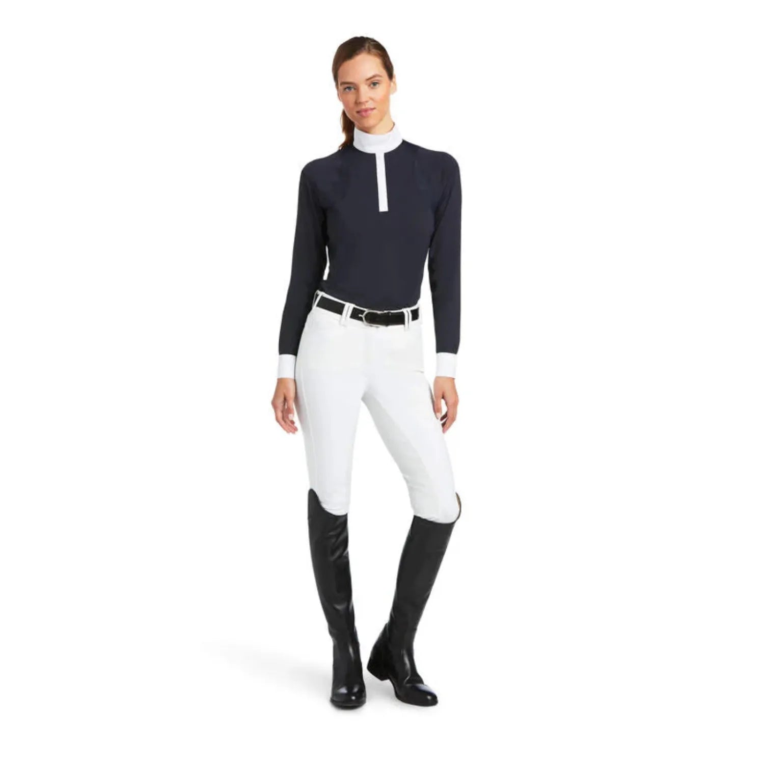 Ariat Womens Riding Tops - Jackets Ariat Top Womens Auburn Show Shirt Navy