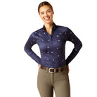 Ariat Womens Riding Tops & Jackets M / Navy Ditsy Ariat Womens Sunstopper Lowell 2.0 1/4 Zip