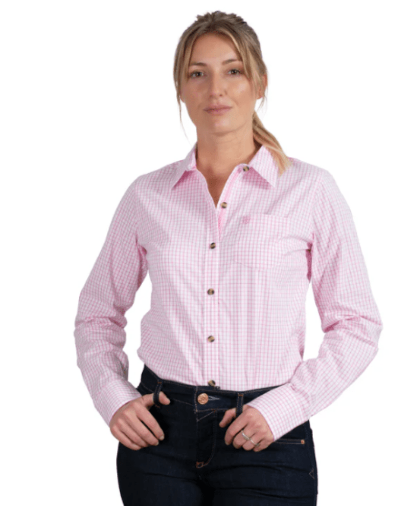 Ariat Womens Shirts 1X / Pink Check Ariat Shirt Womens Kirby