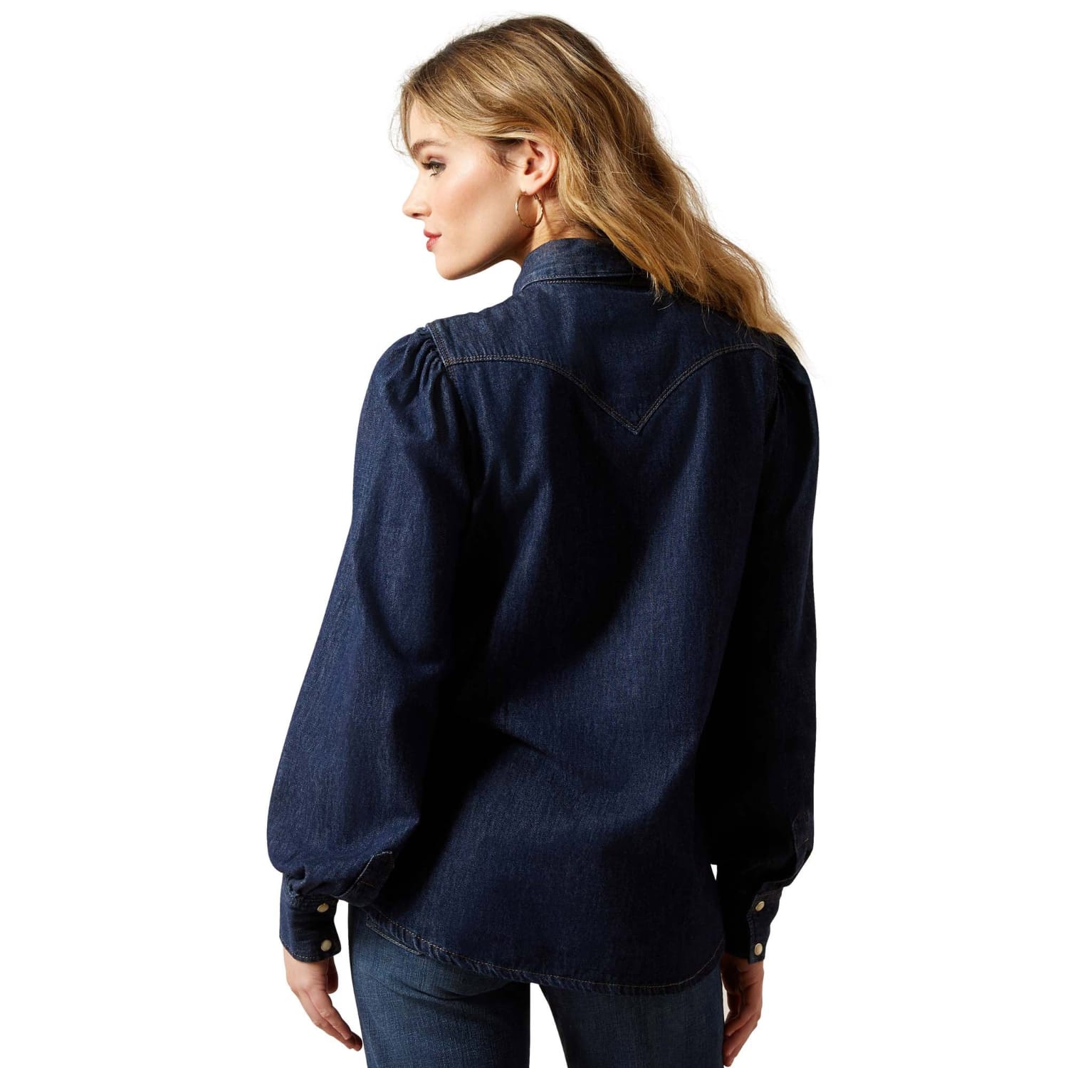 Ariat Womens Shirts Ariat Shirt Womens Denim Puff Sleeve