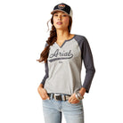 Ariat Womens Shirts Ariat Tee Womens Split Neck Baseball