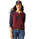 Ariat Womens Shirts Ariat Tee Womens Split Neck Baseball