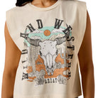 Ariat Womens Shirts Ariat Top Womens Steer Skull Landscape Tank