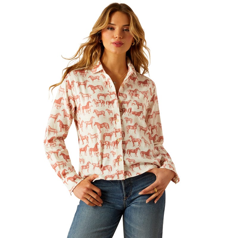 Ariat Womens Shirts S / Blushing Horse Ariat Shirt Womens Rudford