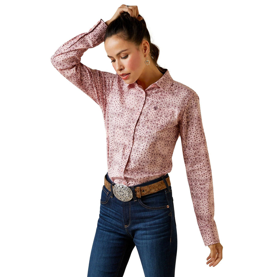 Ariat Womens Shirts S / Coral Blush Ariat Womens Real Kirby Stretch LS Shirt (10043475)