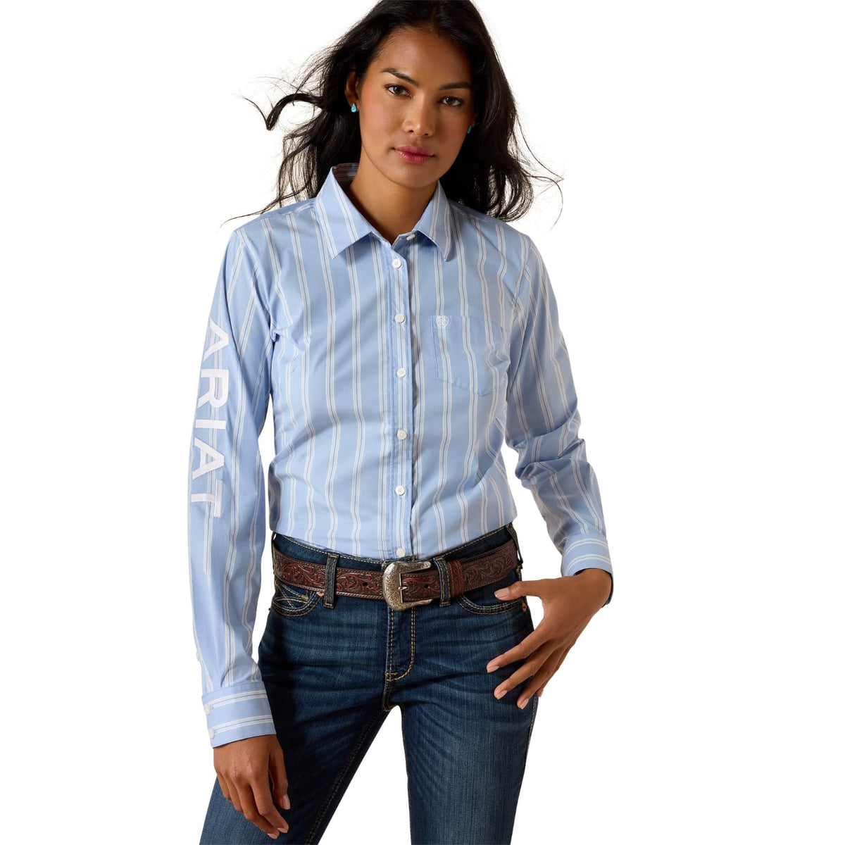Ariat Womens Shirts XS / Ashleigh Blue Ariat Shirt Womens Kirby Stripe