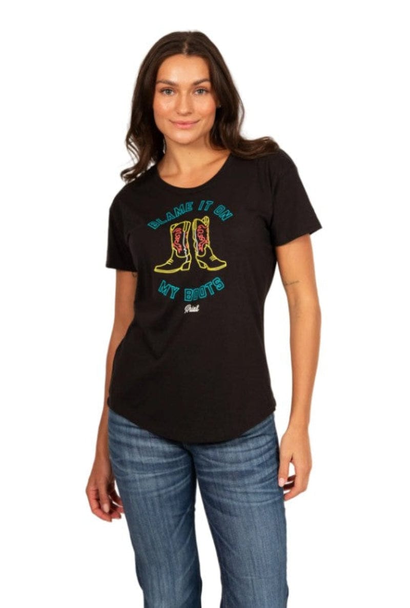 Ariat Womens Shirts XS / Black Ariat Tee Womens Blame It on Boots