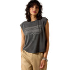 Ariat Womens Shirts XS / Charcoal Mineral Wash Ariat Tee Womens Dallas Cropped