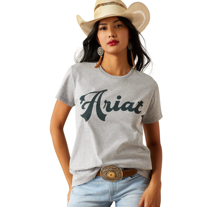 Ariat Womens Shirts XS / Grey Heather Ariat Tee Womens Old School Script