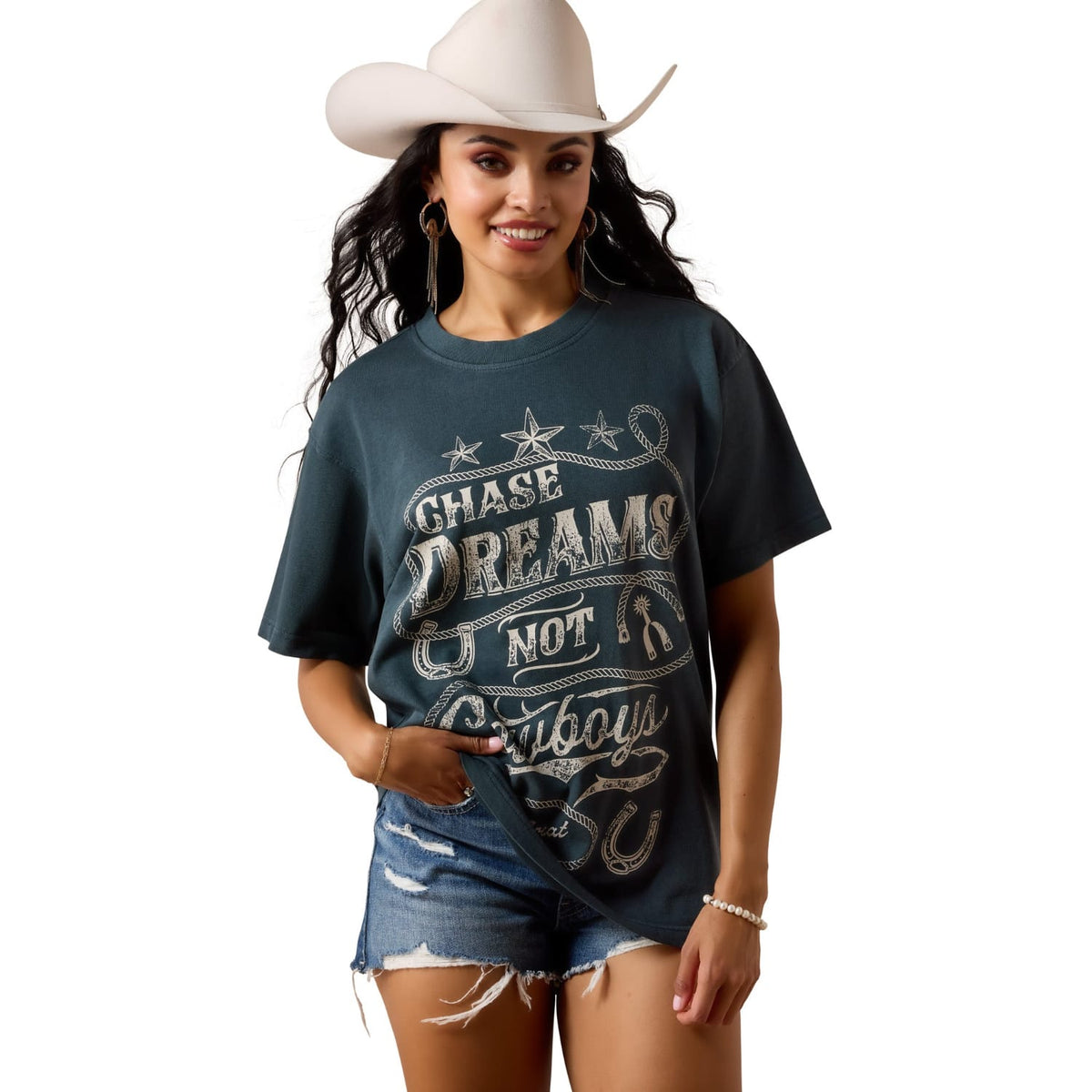 Ariat Womens Shirts XS / Midnight Navy Ariat Tee Womens Chase Dreams
