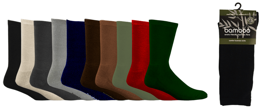 Bamboo Textiles Socks M10-14 / Black Bamboo Textile Business Comfort Socks