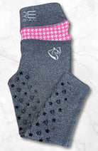 Bare Equestrian Kids Jodhpurs - Breeches 06-08 / Pink/Grey Bare Equestrian Tights Kids Performance Houndstooth